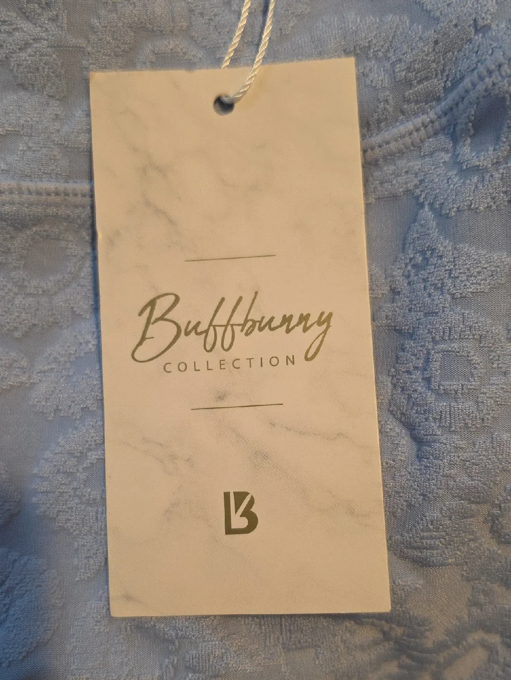 NWT ​Buffbunny Flower Power Textured Floral Leggings Tuxedo Blue Size L - Picture 10 of 10